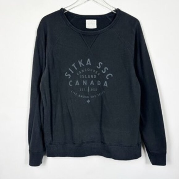 SITKA Black Crew Neck Sweatshirt Large - Picture 1 of 5
